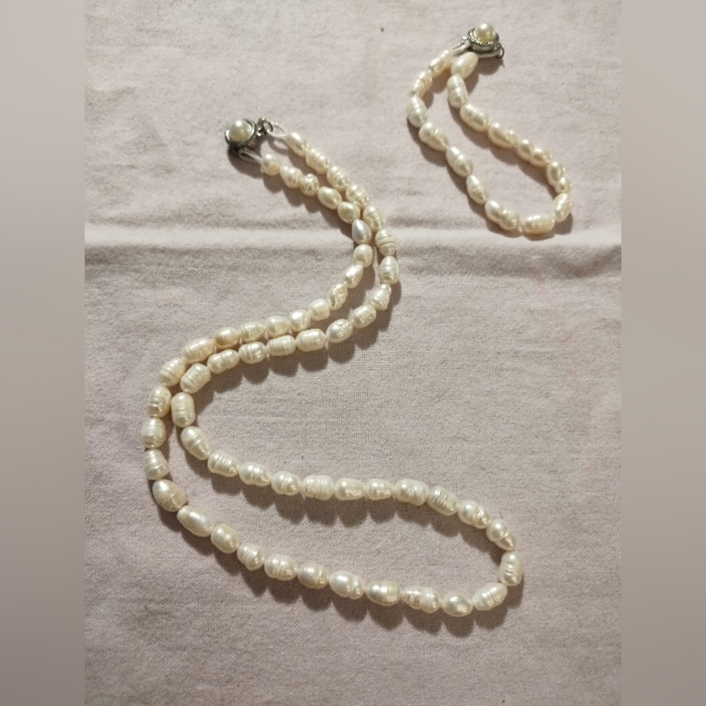 🇺🇸 Clearance 🇺🇸Elegant Pearl Necklace and Bracelet Set